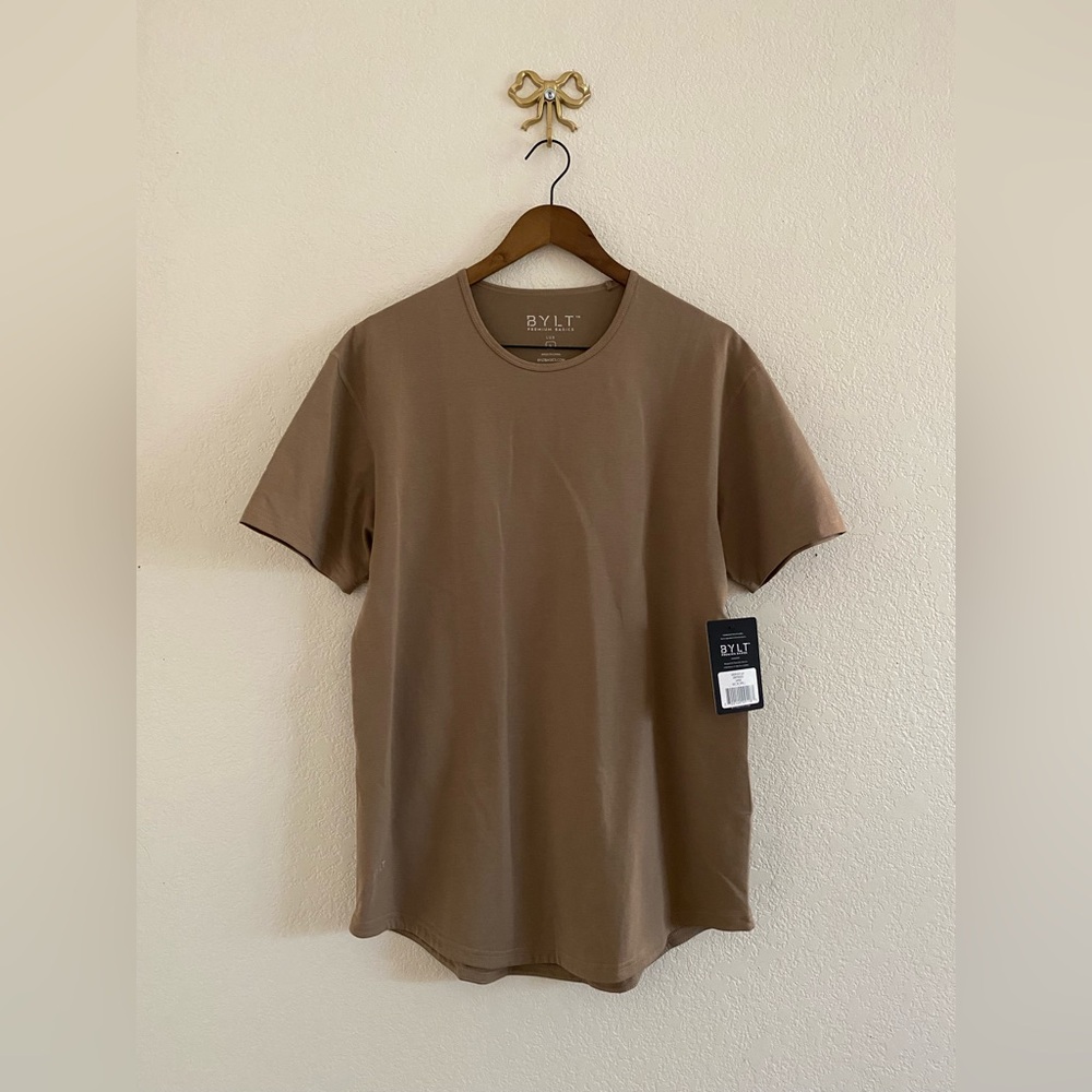 BYLT Basics Shirt Men’s Large Drop Cut Lux Lightweight Driftwood Outdoors Casual